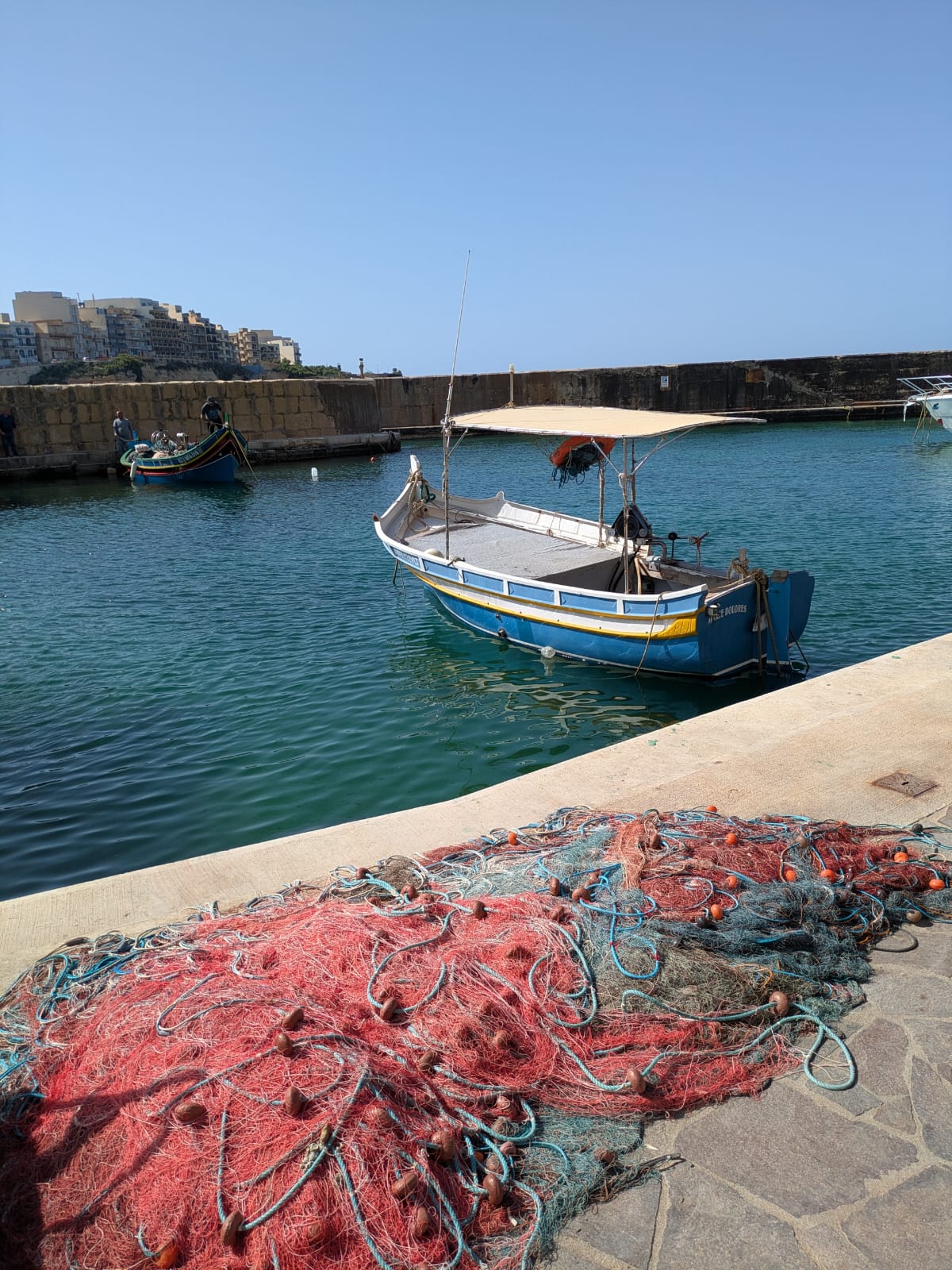 Marsalforn Bay and harbour coastline on Gozo, Malta.