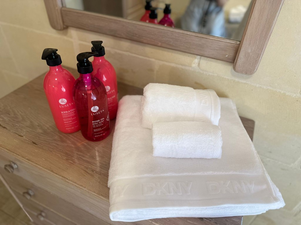 Vanity — bath products & fresh towels
